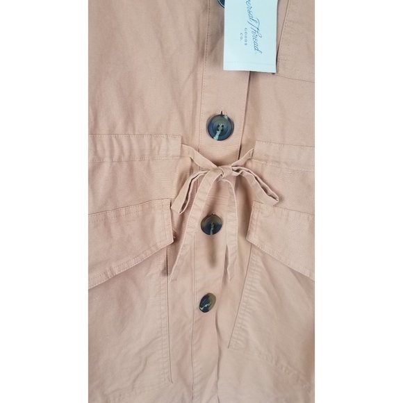 Universal Thread Women's Sz. XS Coral Drawstring Waist Button Up Utility Jacket - Picture 4 of 8